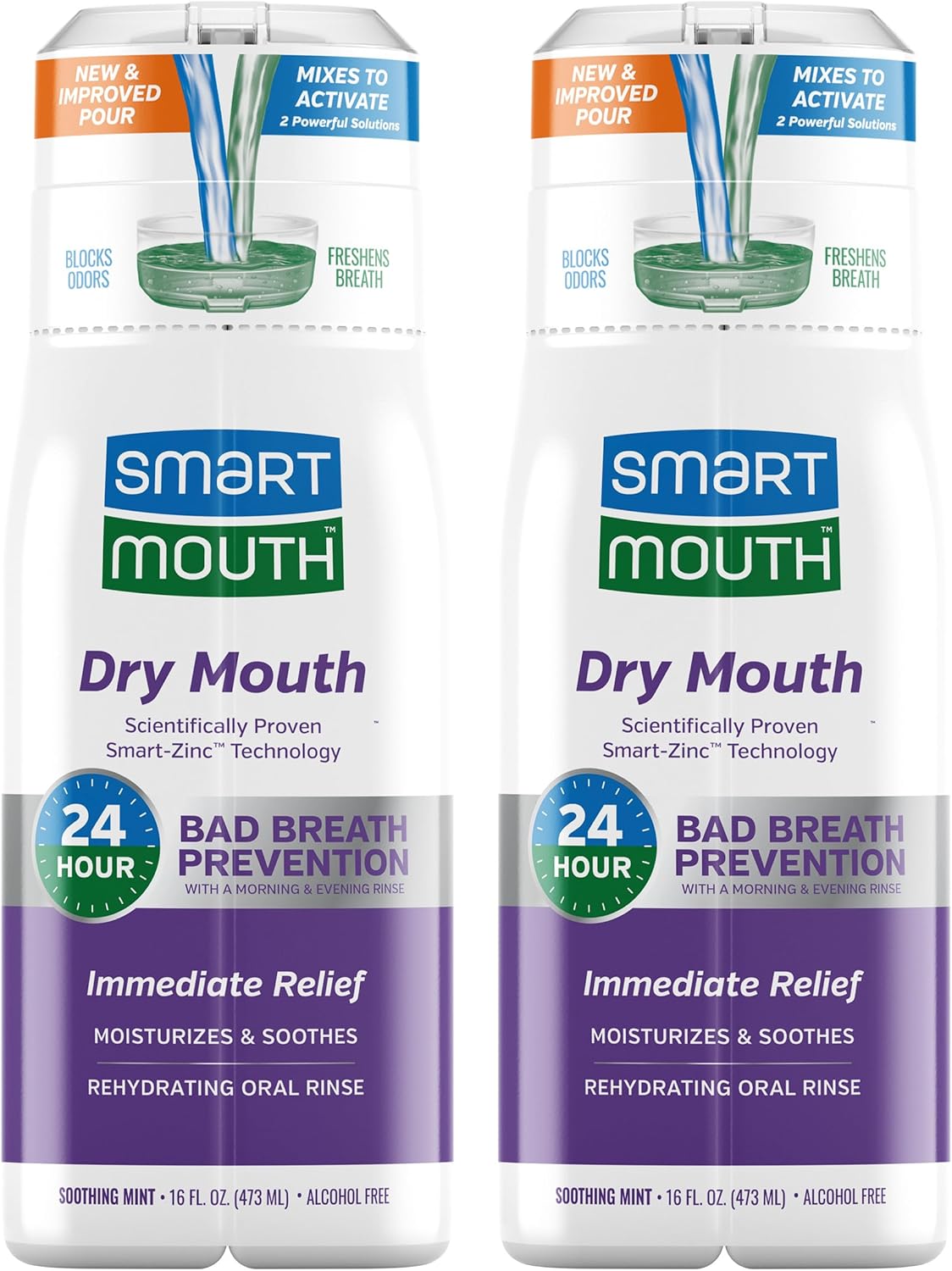 SmartMouth™ Dry Mouth Activated Mouthwash (2 bottles, 16oz each)